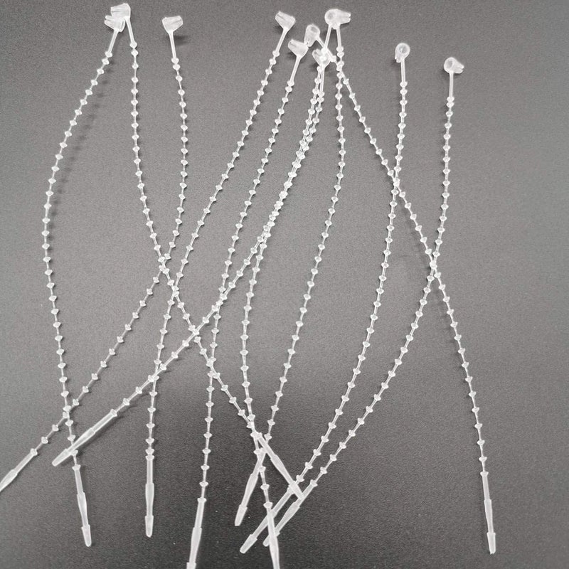 XUKEKOY Pack of 1000pcs Snap Lock 5" Pin Adjustable Security Beaded Loop Tie Plastic Paper Prices Tag Fasteners - White - Image 3